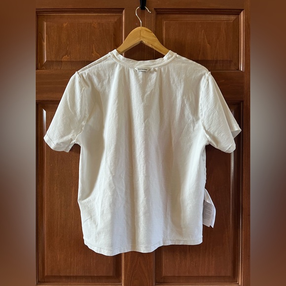 Marimekko T-shirt White with Graphic Art in Red and Tan Size L - Picture 10 of 13
